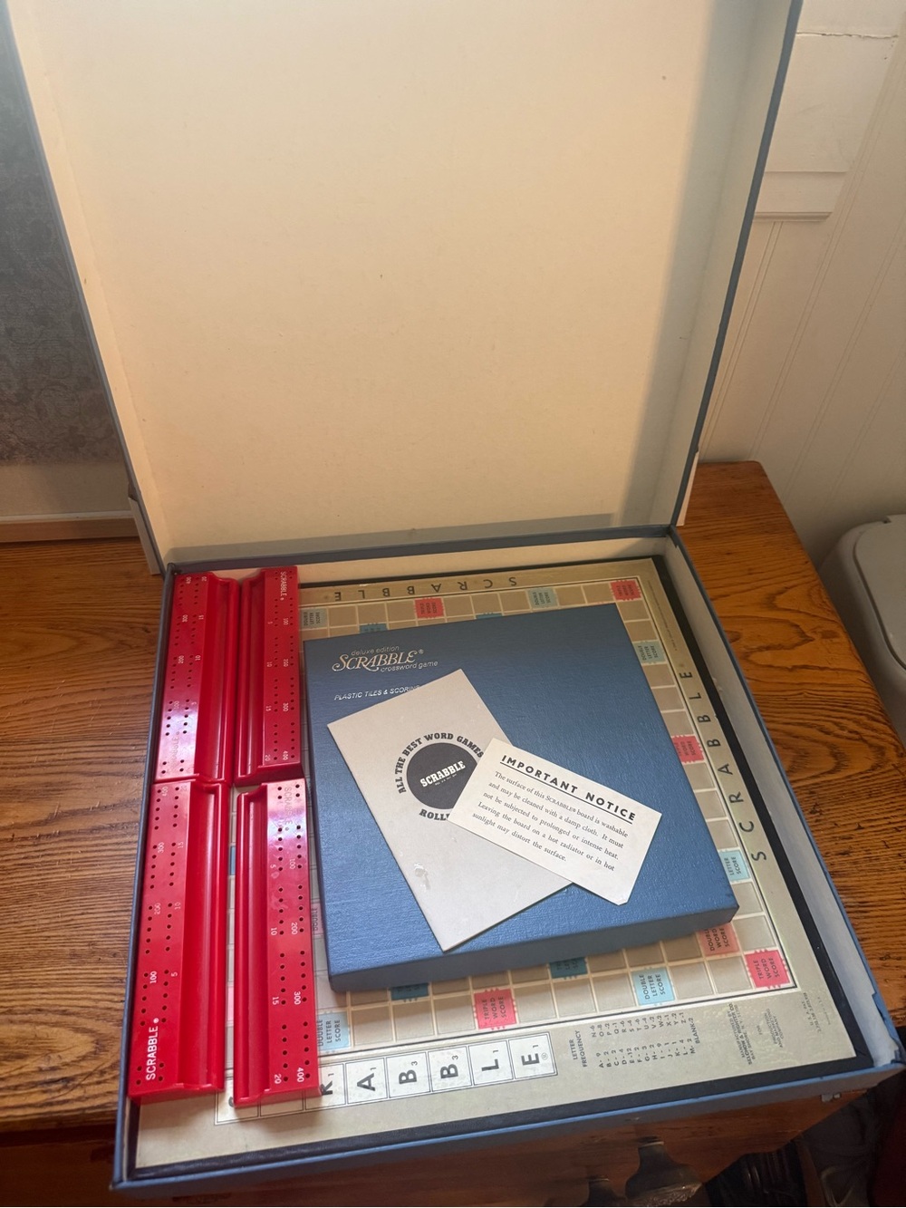 Vintage 1967 Selchow & Righter Scrabble Deluxe Edition Board Game